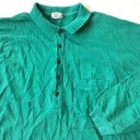 Gap ギャップ アメリカ直輸入 長袖ポロシャツ 薄スウェット 送料無料 メンズ XL-XXL/緑・グリーン USA トラッド アメカジ ブランド 胸ポケット ソリッド プレーン 古着卸 業販 大きい