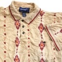 Wrangler ラングラー アメリカ直輸入 半袖ポロシャツ 柄シャツヘリンボーン 送料無料 メンズ XL/黄土色系 総柄 ウエスタンシャツ カウボーイ ネイティブ USA ワーク アメカジ ファーマ