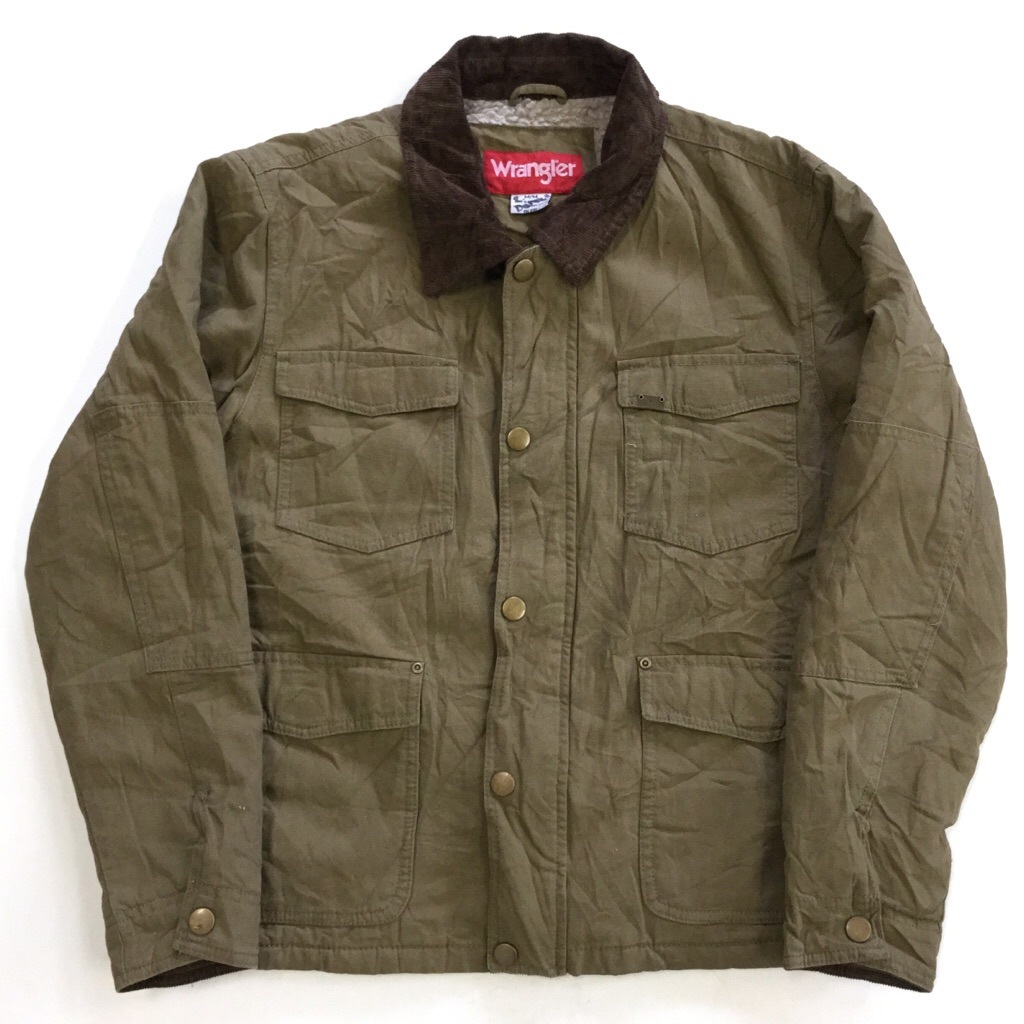 Wrangler ラングラー 内ボア カバーオール レイルマン コットンジャケット 送料無料 メンズ M オリーブ Usa アウトドア ハンティング アメカジ シンプル ワーク カジュアル 輸入品 古着卸 業販 ー品切れー Spec Co Ltd