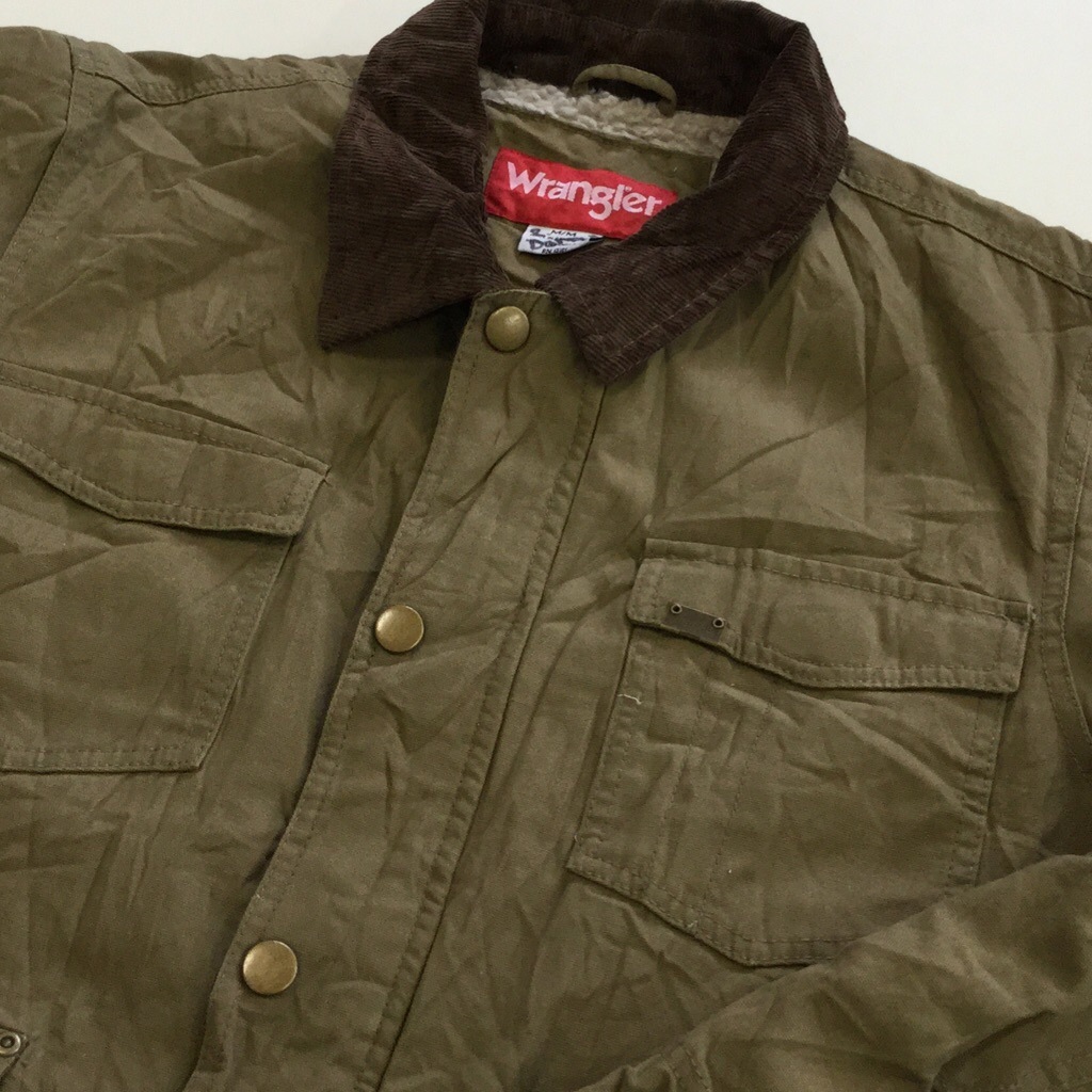 Wrangler ラングラー 内ボア カバーオール レイルマン コットンジャケット 送料無料 メンズ M オリーブ Usa アウトドア ハンティング アメカジ シンプル ワーク カジュアル 輸入品 古着卸 業販 ー品切れー Spec Co Ltd