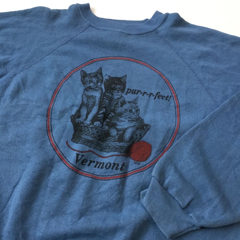 VERMONT ǭå ꥫľ͢ ȥ졼ʡ ̵  XL/֥롼졼 cat ǭ ӻ ᥫ 饰󥹥꡼ 4ܿ TULTEX 岷  MADE IN USA 礭 ӥå С pur-r-r-fect!