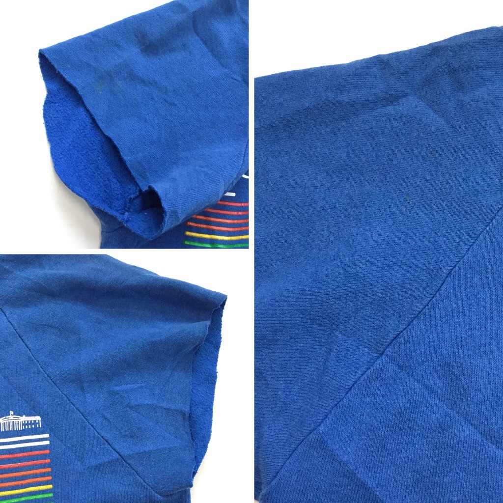 Washington D C アメリカ直輸入 カットオフスウェット 半袖トレーナー 送料無料 Made In U S A メンズ L 青 ブルー リメイク ラグラン Screen Stars ワシントン 首都 アメカジ ロゴ スエット 古着卸 業販 オールド ビンテージ ヴィンテージ ー品切れー Spec Co Ltd