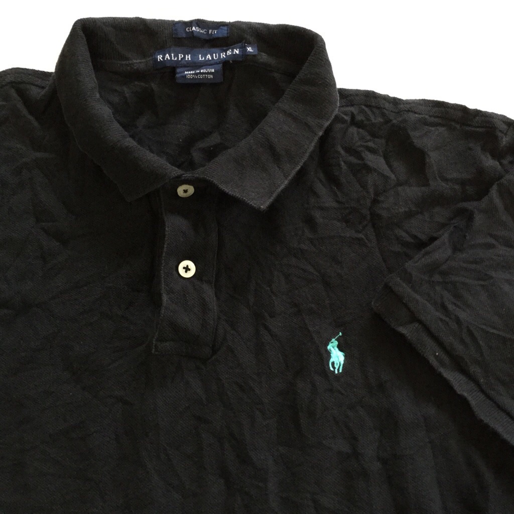 RALPH LAUREN ���ե������ CLASSIC FIT ����ꥫľ͢�� Ⱦµ�ݥ������ ��ǥ����� XL/�����֥�å� ����̵�� �֥��� ���ᥫ�� ���ݡ��� ����� ���λ� �ݥˡ� �ɽ� USA ���岷 ���� �礭�� �ӥå� �����С�