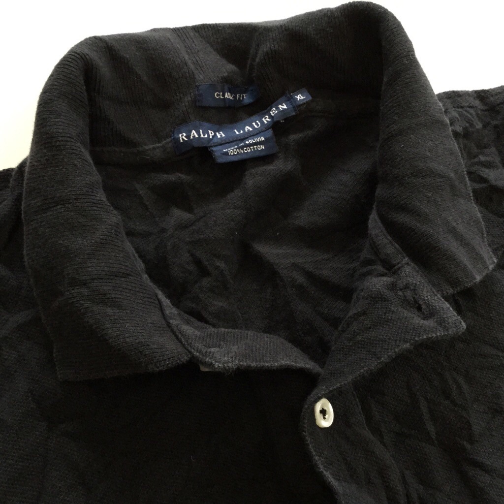 RALPH LAUREN ���ե������ CLASSIC FIT ����ꥫľ͢�� Ⱦµ�ݥ������ ��ǥ����� XL/�����֥�å� ����̵�� �֥��� ���ᥫ�� ���ݡ��� ����� ���λ� �ݥˡ� �ɽ� USA ���岷 ���� �礭�� �ӥå� �����С�