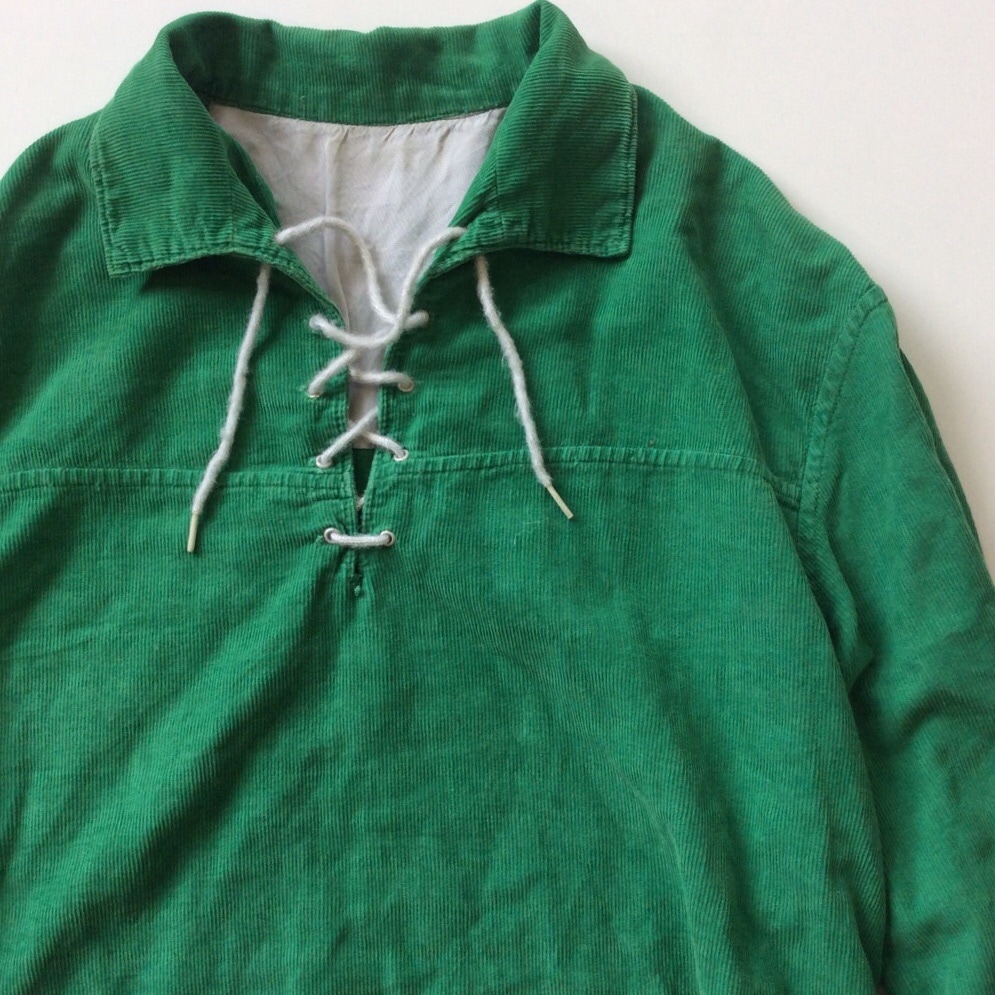 Euro vintage 希少50s 60s ベロアレースアッププルオーバー 驚きの値段