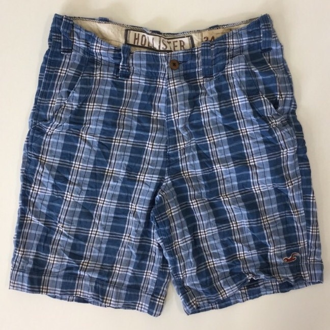 HOLLISTER �ۥꥹ���� ����ꥫ͢�� ���硼�� ����̵�� W34/�֥롼 �����å��� û�ѥ� �ϡ��եѥ�� ���ᥫ�� USA �֥��� ���硼�ȥѥ��