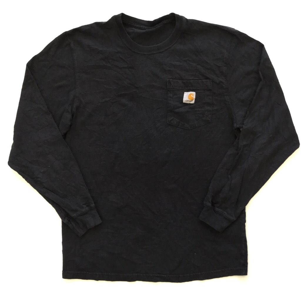 Carhartt カーハート アメリカ輸入 長袖Tシャツ S/黒色 送料無料 ロゴ 胸ポケット ロンT シンプル ワーク ブランド USA-SPEC.CO.,LTD.
