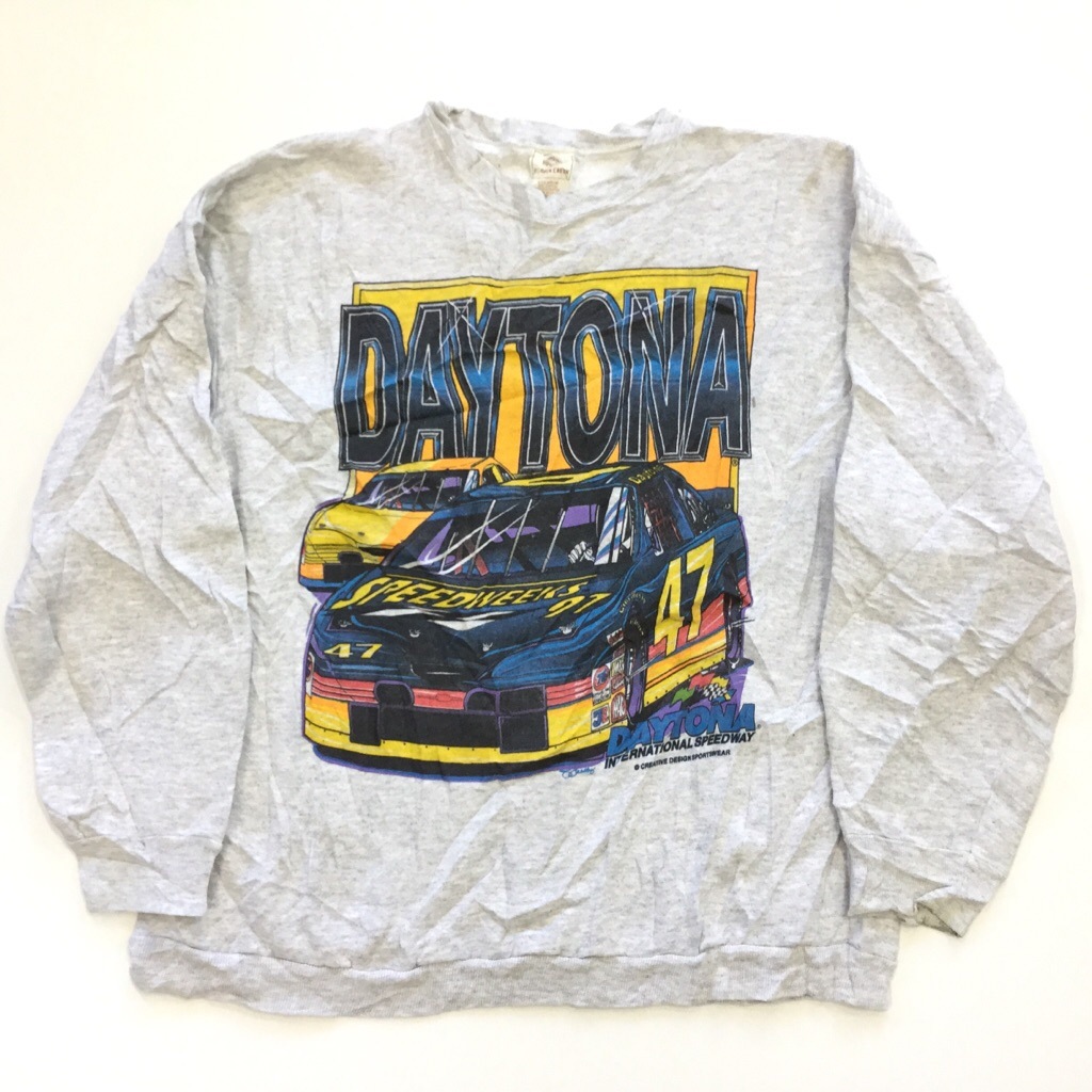 DAYTONA �ǥ��ȥ� NASCAR �ʥ����� �������å� �ȥ졼�ʡ� MADE IN U.S.A. ����̵�� XXL/���ߤꥰ�졼 Winston Cup '97 ͢���� ���ᥫ�� ����� ���� �����å� �礭�� �ӥå� �����С�