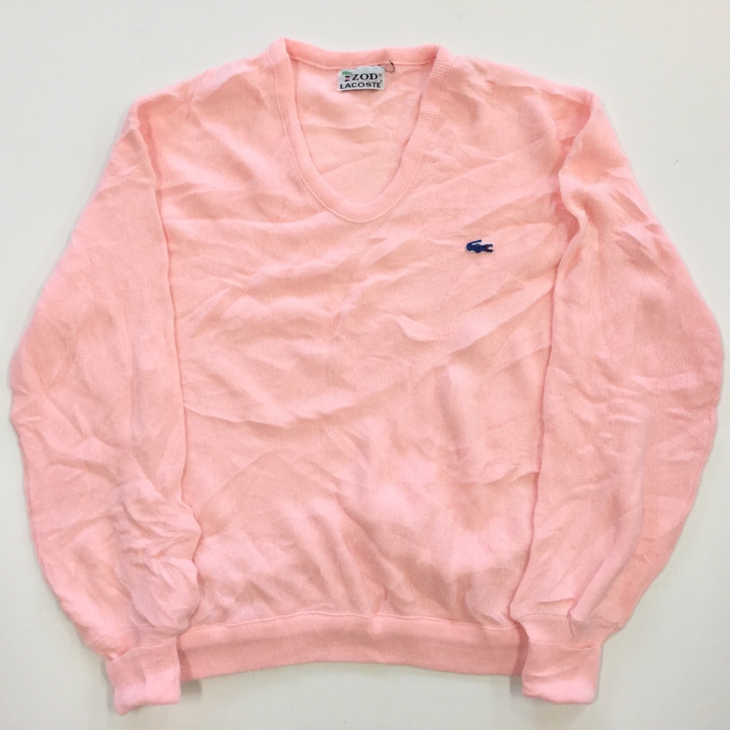 IZOD LACOSTE å 饳 70's ӥơ ˥å Vͥå ̵ XL/ԥ ֥롼 崬 MADE IN U.S.A. ꥫ͢ US  礭 ӥå С
