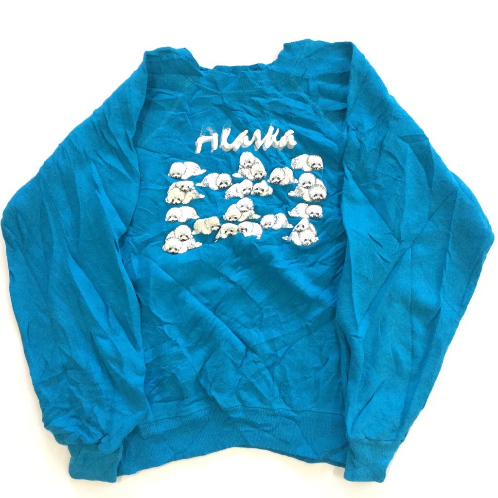 ����ꥫ���� ��ǥ����� ���饹���������å� �ȥ졼�ʡ� S/�忧 �����饷 Alaska �饰��� 4�ܿ� �����å� Hanes �إ��� MADE IN U.S.A. ���岷 ����̵�� ͢����