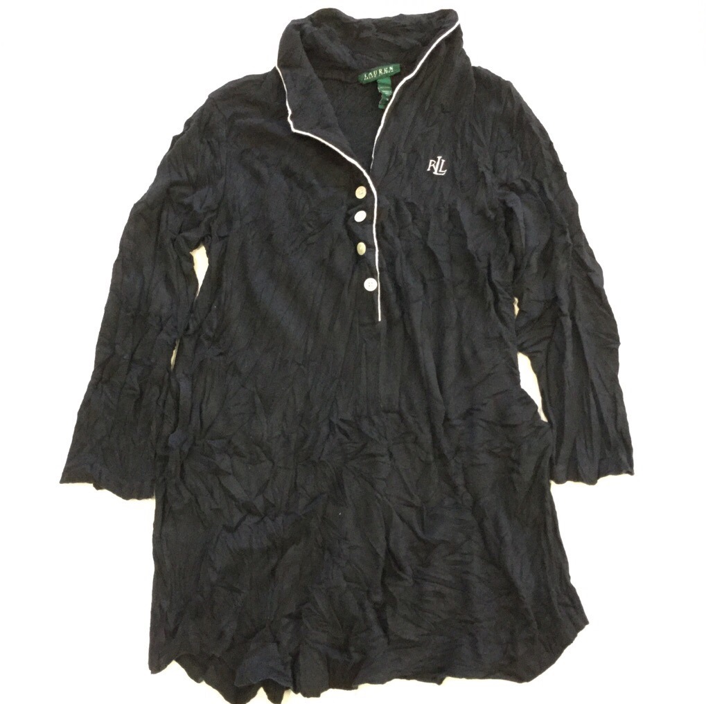 LAUREN RALPH LAUREN ���ե������ ��ǥ����� ����˥å� Ĺµ���ԡ��� ����̵�� M/�����֥�å� �إ��ޥ��顼 �ץ륪���С� ����T ͢���� USA ����� �롼�०����