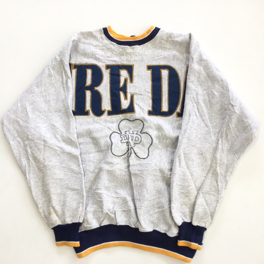 ����ꥫ���� NOTRE DAME ����å� �������å� �ȥ졼�ʡ� ���XL/���ߤꥰ�졼 MADE IN USA ����̵�� ͢���� ���ݡ��� ��С����������� ���岷 ���� �����å� �礭�� �ӥå� �����С�