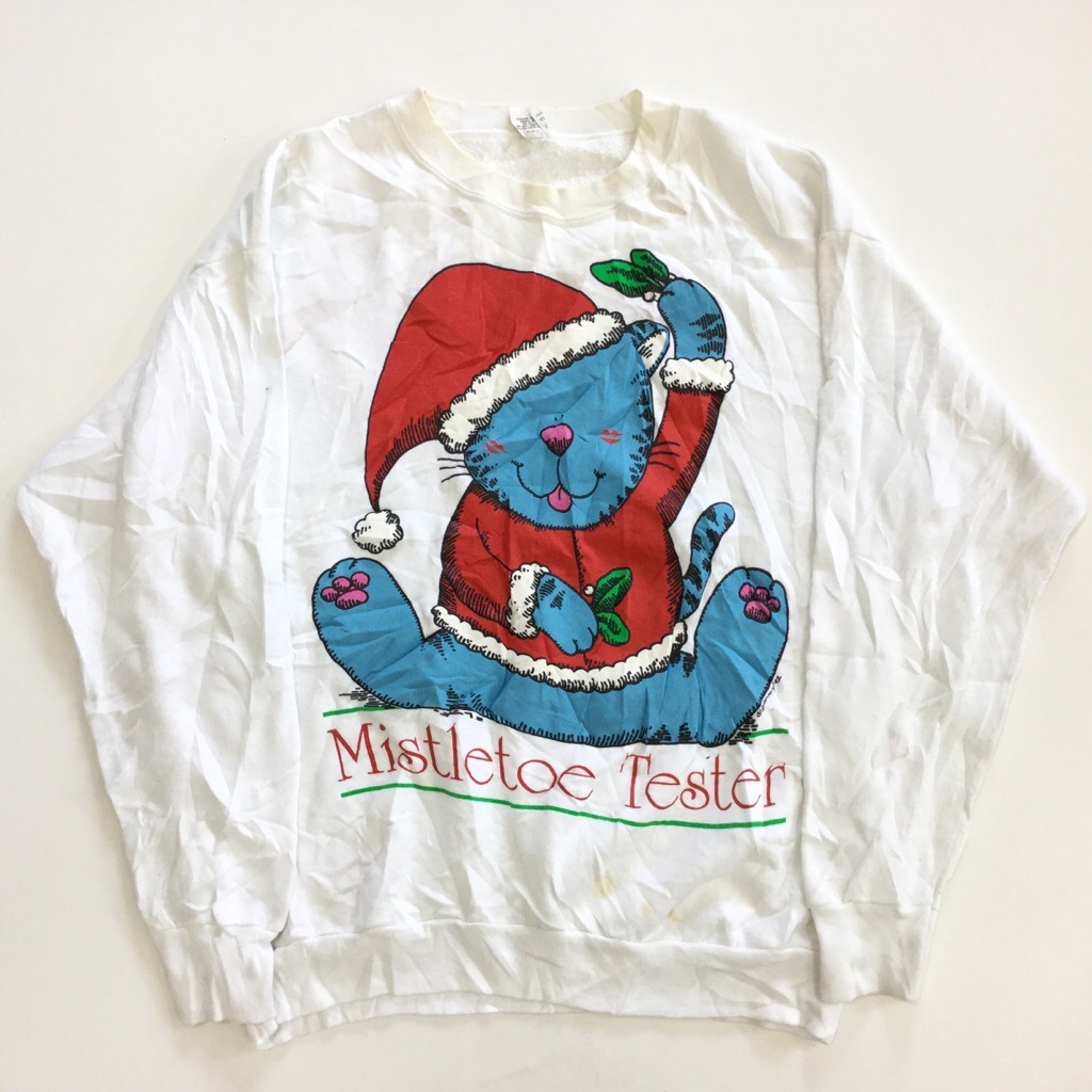 ����ꥫľ͢�� MADE IN USA ���ꥹ�ޥ� ��ǥ����� Ĺµǭ�������å� �����ޡ����ȥ졼�ʡ� XL/�򡦥ۥ磻�� �忧ǭ cat �ҥ��饮 X'mas USA���� ����̵�� ���ᥫ�� �礭�� �ӥå�