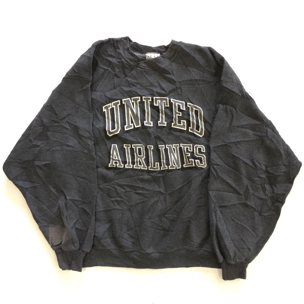 ����ꥫ���� UNITED AIRLINES �������å� �ȥ졼�ʡ� ����̵�� ��� XL/ǻ�����졼 MADE IN USA ͢���� �饰��� ���ᥫ�� �����å� ���ݡ��� ���岷 ���� �礭�� �ӥå� �����С�