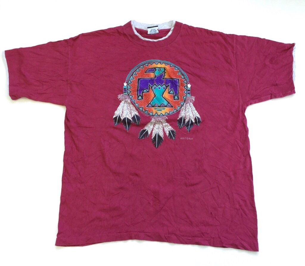Arizona 半袖tシャツ ネイティヴ柄 送料無料 Xl エンジx霜降りグレー Made In Usa 羽 ドリームキャッチャー ダブルネック リバーシブルスリーブ アメカジ アメリカ直輸入 古着卸 業販 大きい ビッグ オーバー レディース メンズ ユニセックス ー品切れー Spec Co Ltd