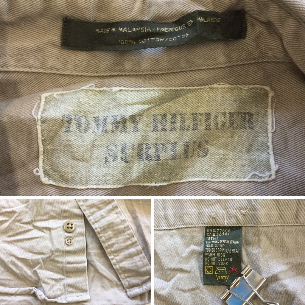 TOMMY HILFIGER SURPLUS �ȥߡ��ҥ�ե����� �����ץ饹 Ĺµ����� ����̵�� ��� M-L/�١������ �ߥ꥿�꡼����� �����ߡ� ��åڥ� ����ꥫ͢�� USA ���ᥫ�� �֥��� ���岷 ����