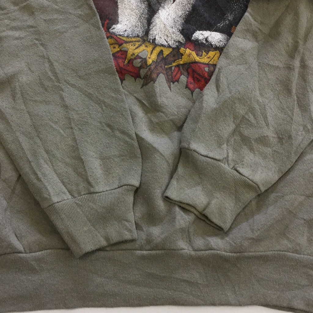 アメリカ古着 犬スウェット トレーナー 送料無料 メンズ S カーキ系 フットボール アメフト アメカジ カエデ こいぬ スエット Usa レディース 古着卸 輸入品 ー品切れー Spec Co Ltd