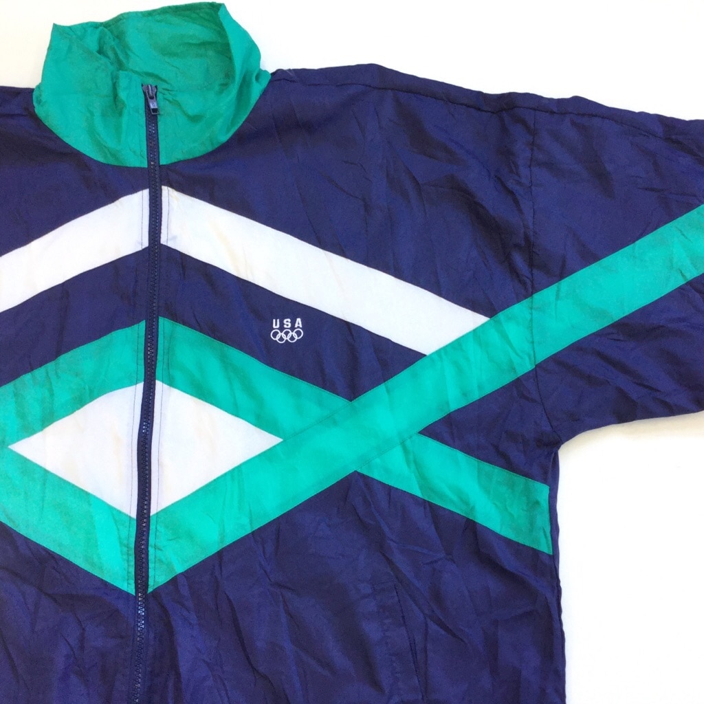2021新発 オリンピック USA ナイロンブルゾン ホワイト グリーン