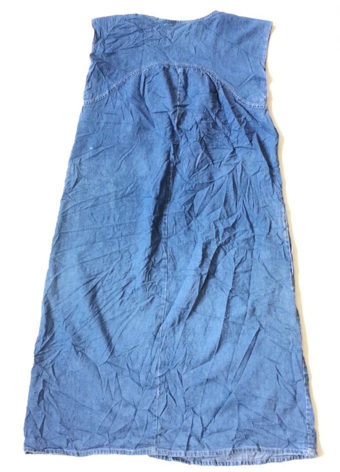Time Time Again アメリカ直輸入 デニムワンピース ジャンパースカート 送料無料 レディース L デニムブルー ロングスカート ノースリーブ ドレス ギャザー Usa 古着御 業販 アメリカ古着 レディース ボトムス Spec Co Ltd