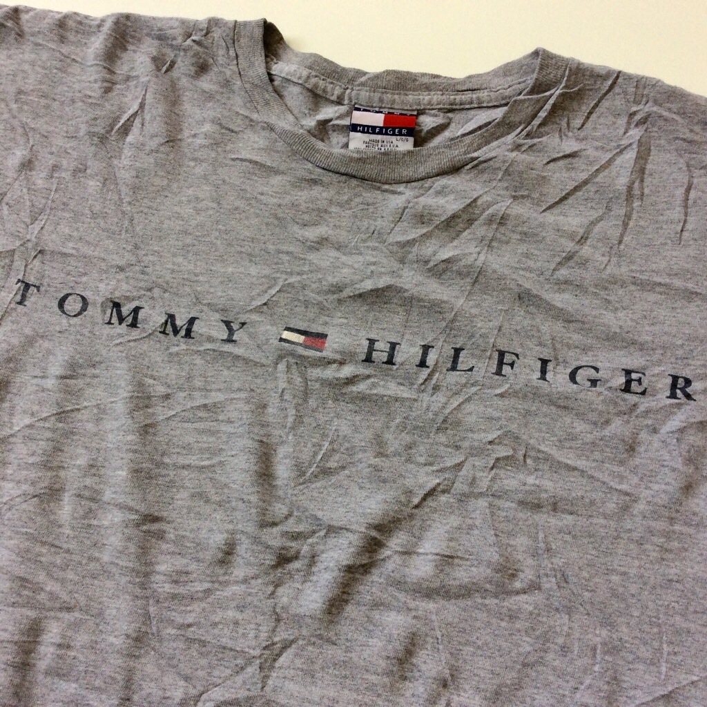 TOMMY HILFIGER �ȥߡ��ҥ�ե����� ����ץ� ���� ȾµT����� USA�� ����̵�� L/���졼 ����ꥫ͢�� �֥��� ���ᥫ�� �١����å� 90's