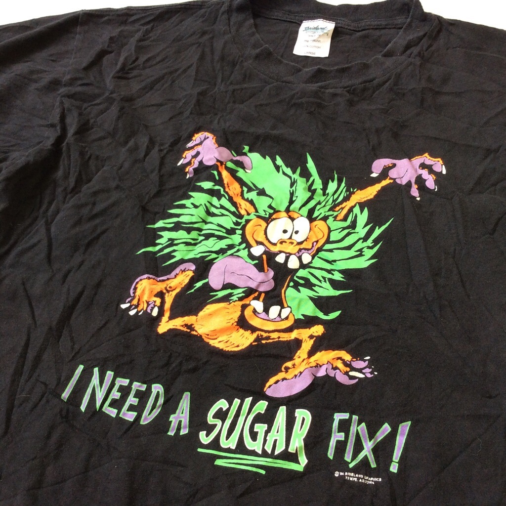 I NEED A SUGAR FIX ����ꥫ͢�� ȾµT����� ����̵�� L/�����֥�å� ���ᥫ�� USA 90's BRIELAND GRAPHICS �߸� BUGABOO ���岷