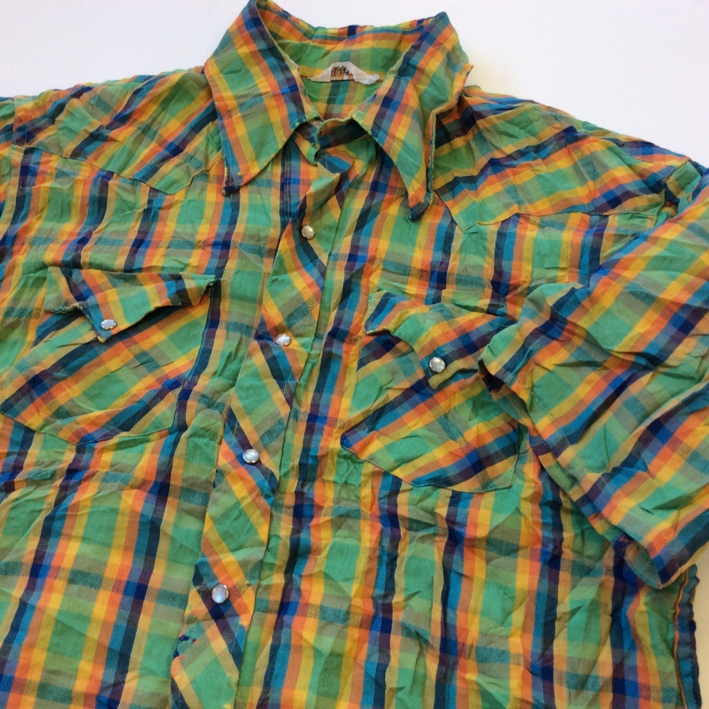 ����ꥫ���� 70's �ӥ�ơ��� Ⱦµ���������󥷥�� ���ʥåץܥ��� ����̵�� L/�С������� USA ���ᥫ�� �ѡ��ޥͥ�ȥץ쥹 �ͥ륷��� �������� ���岷 ����