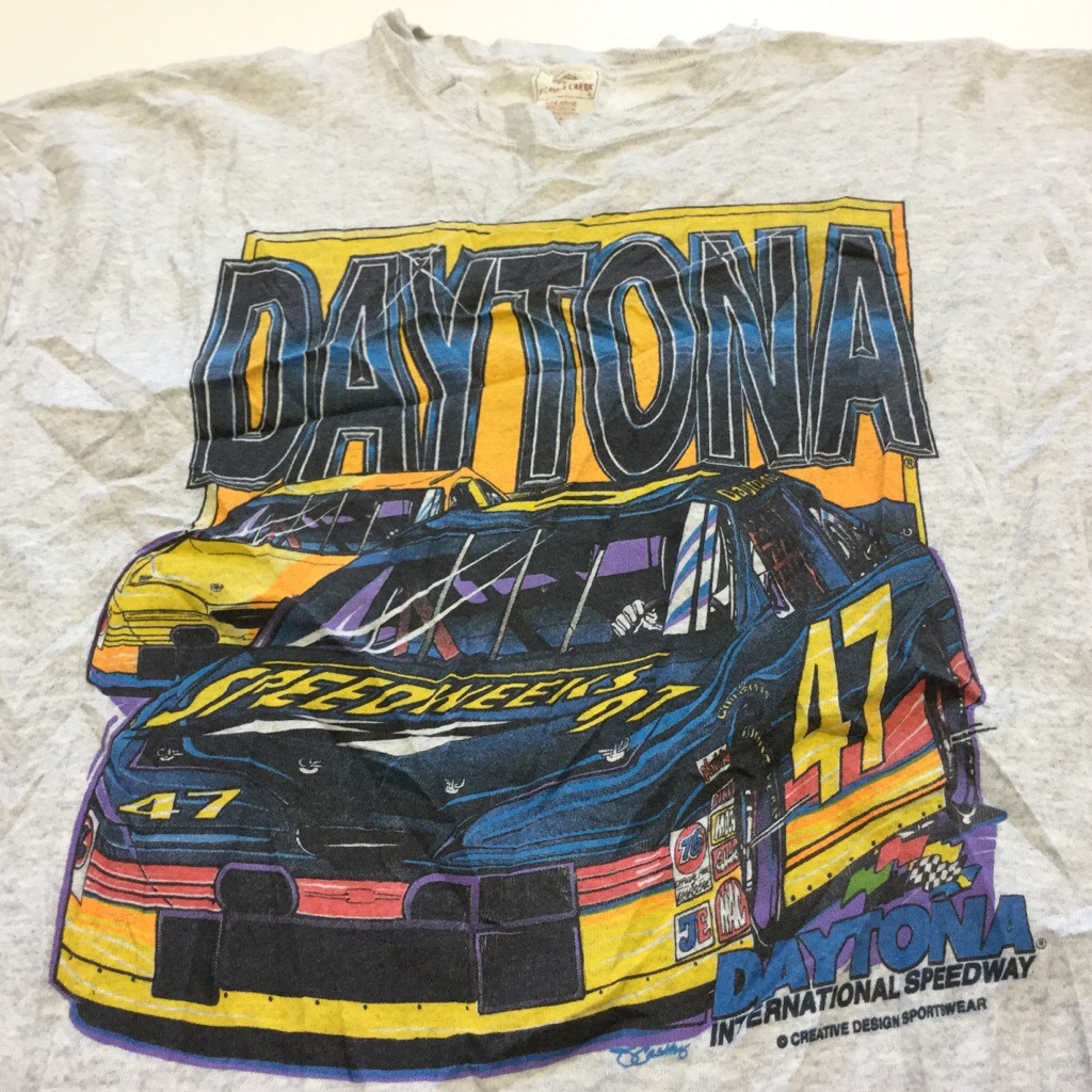 DAYTONA �ǥ��ȥ� NASCAR �ʥ����� �������å� �ȥ졼�ʡ� MADE IN U.S.A. ����̵�� XXL/���ߤꥰ�졼 Winston Cup '97 ͢���� ���ᥫ�� ����� ���� �����å� �礭�� �ӥå� �����С�
