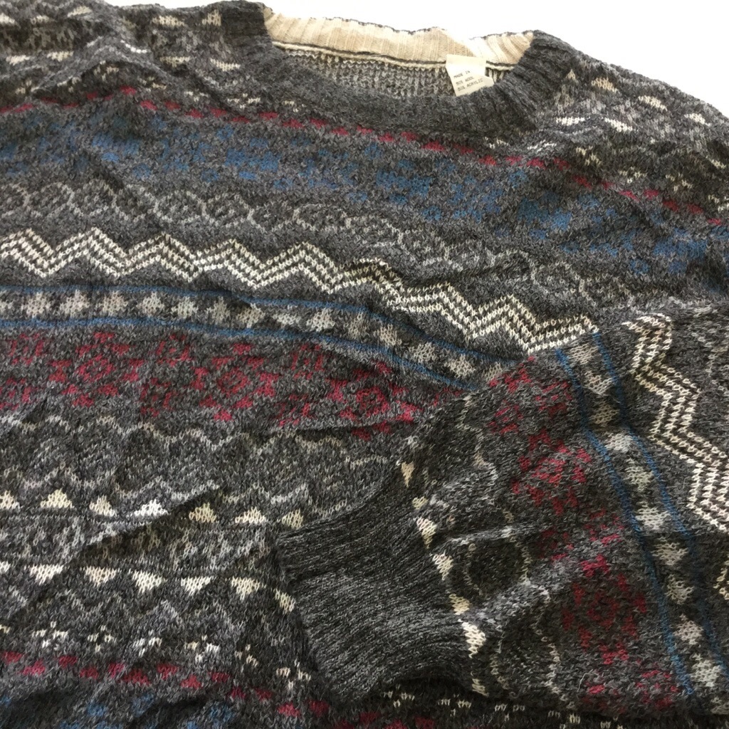 ����ꥫ͢�� ������������ �˥å� MADE IN ITALY ����̵�� XL/���졼�� ��ʪ ���� ���롼�ͥå� US���� ���岷 ����