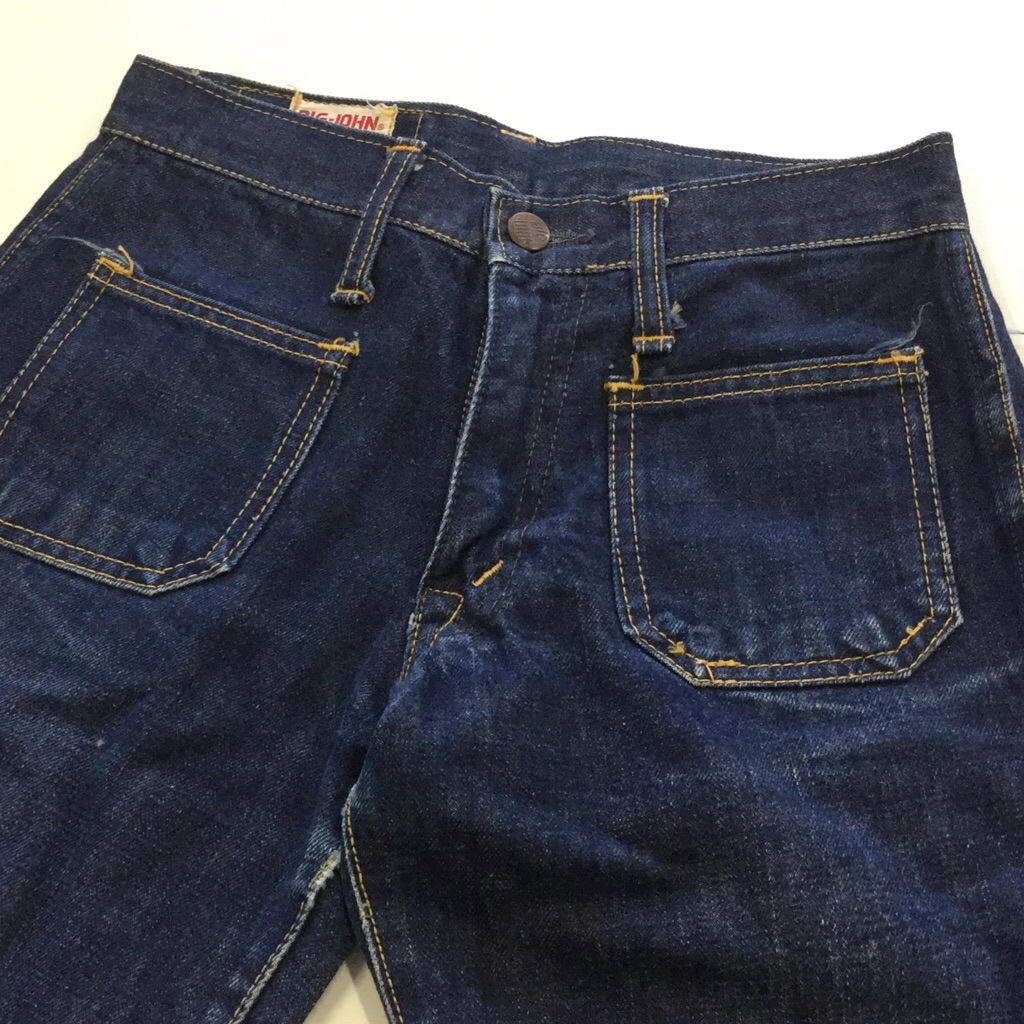 BIG-JOHN �ӥå������ �ǥ˥�ѥ�� �٥�ܥȥ� �����ѥ� W28/�֥롼 ����ǥ��� ��ǥ����� MATERIAL MADE IN USA �������