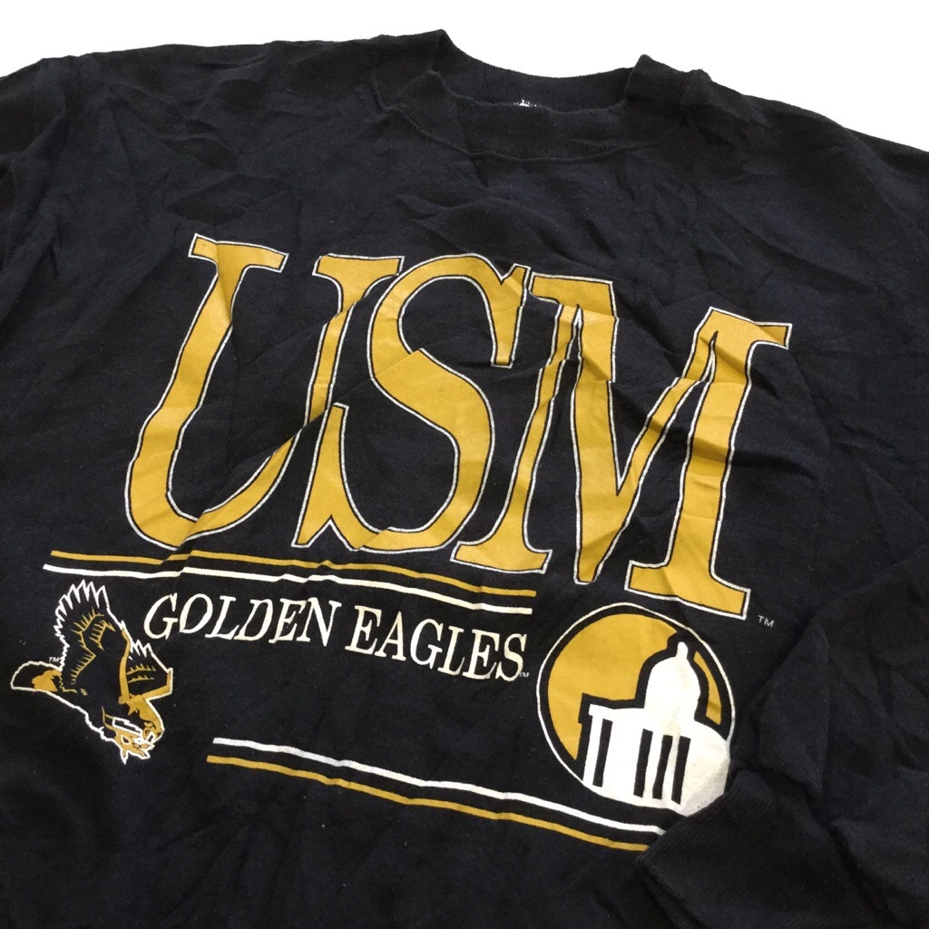 ����ꥫ���� USM GOLDEN EAGLES �������å� �ȥ졼�ʡ� XXL/�����֥�å� MADE IN U.S.A. Hanes �إ��� ���ݡ��� ���岷 ���� �礭�� �ӥå� �����С� �����å� ����̵�� ͢����