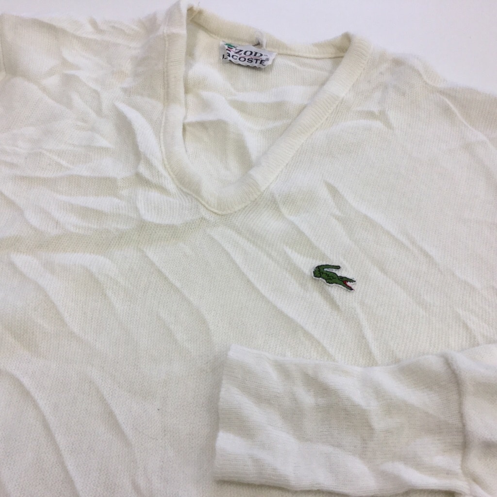 IZOD LACOSTE �������å� �饳���� 70's �ӥ�ơ��� �������˥å� V�ͥå��������� ����̵�� ��� L����/�� ��� �崬������ ����ꥫ͢�� US���� ����