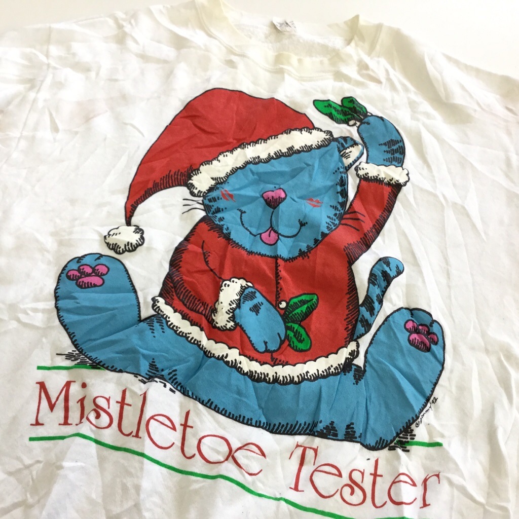 ����ꥫľ͢�� MADE IN USA ���ꥹ�ޥ� ��ǥ����� Ĺµǭ�������å� �����ޡ����ȥ졼�ʡ� XL/�򡦥ۥ磻�� �忧ǭ cat �ҥ��饮 X'mas USA���� ����̵�� ���ᥫ�� �礭�� �ӥå�