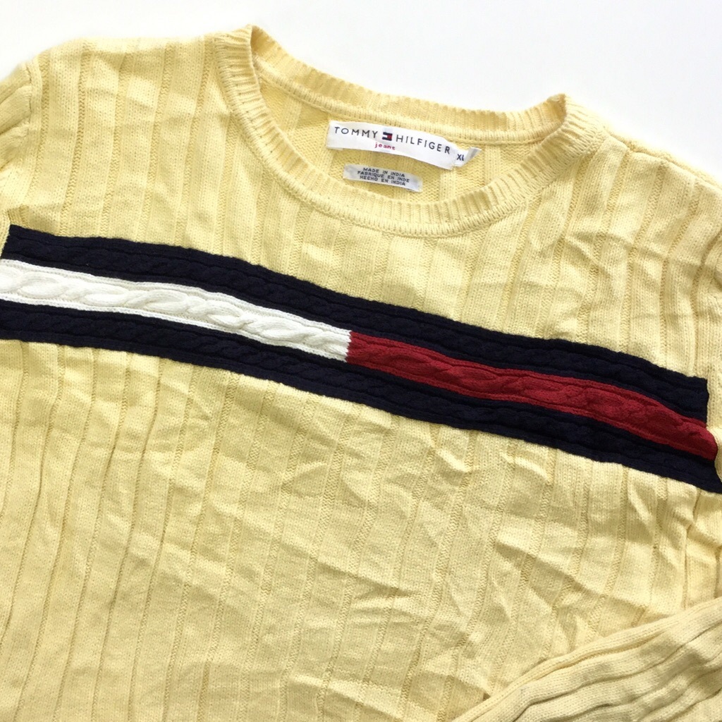 TOMMY HILFIGER jeans �ȥߡ��ҥ�ե����� ������ ��ǥ����� ���åȥ󥻡����� ����̵�� XL/�������������� �˥å� ����ꥫ͢�� USA ���ᥫ�� �֥��� �����奢�� ���岷 ���� �礭�� �ӥå� �����С�