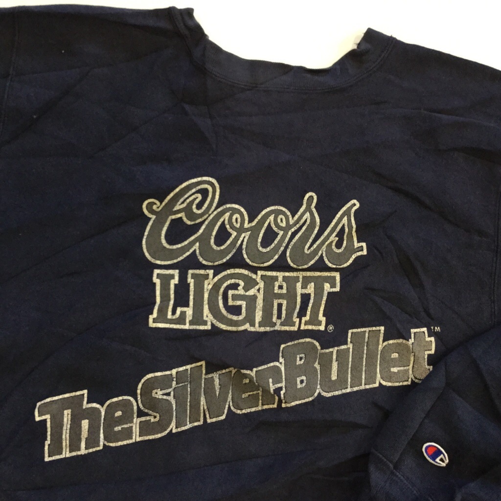 Champion �����ԥ��� ��С����������� �������å� �ȥ졼�ʡ� ����̵�� L-XL/�����ͥ��ӡ� ����ꥫ͢�� USA �֥��� ���ᥫ�� �����å� Coors LIGHT ���� RW ���� ���岷 ���ݡ��� ���� �礭�� �ӥå� �����С�