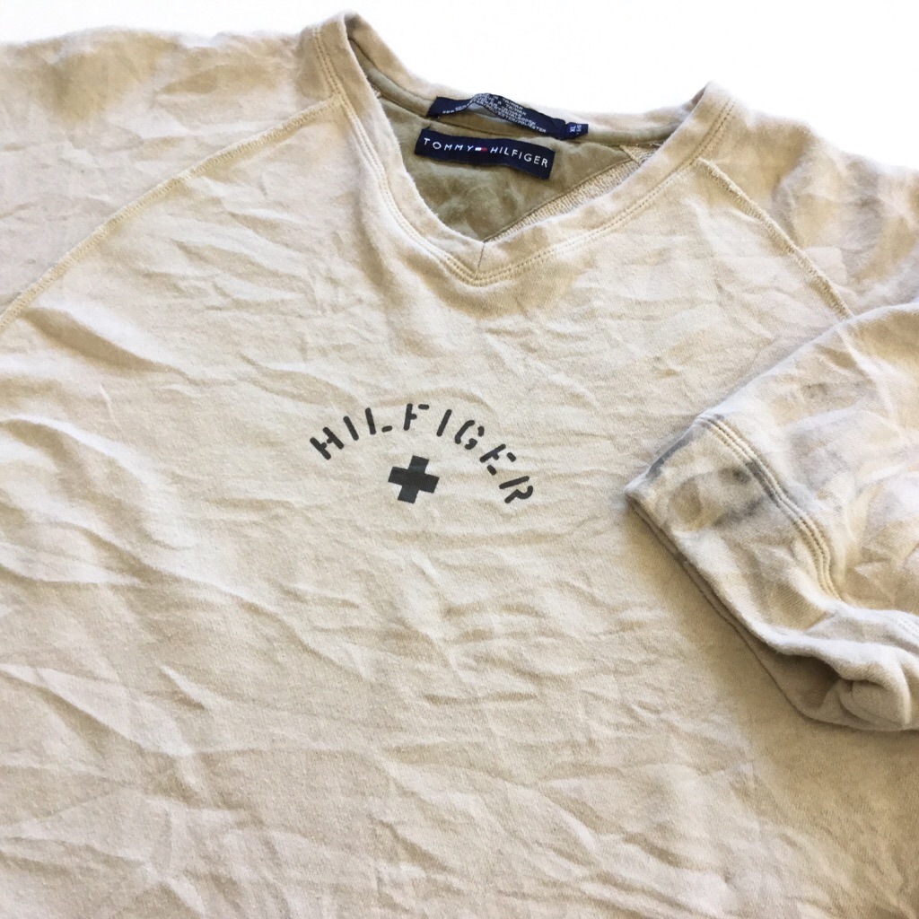 TOMMY HILFIGER �ȥߡ��ҥ�ե����� Ⱦµ�������å� �ȥ졼�ʡ� ����̵�� ��� XL/�١����� V�ͥå� ����ꥫ͢�� USA ���ᥫ�� �֥��� �����奢�� ���ݡ��� ���岷 ���� �礭�� �ӥå� �����С�