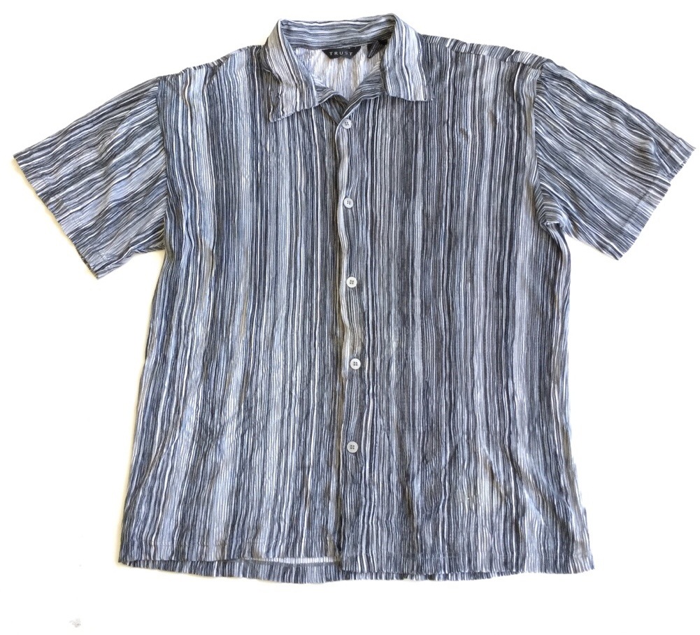 Trust 半袖シャツ アメリカ直輸入 柄シャツ 送料無料 メンズ L グレー系 ポリシャツ ストライプ シャーリング リブ Usa アメカジ モード 古着御 業販 オープンカラー アメリカ古着 メンズ トップス 半袖シャツ Spec Co Ltd Trust 半袖シャツ アメリカ直輸入 柄シャツ 送料無料 メンズ L グレー系 ポリシャツ ストライプ シャーリング リブ Usa アメカジ モード 古着御 業販 オープンカラー アメリカ古着 メンズ トップス 半袖シャツ Spec Co Ltd