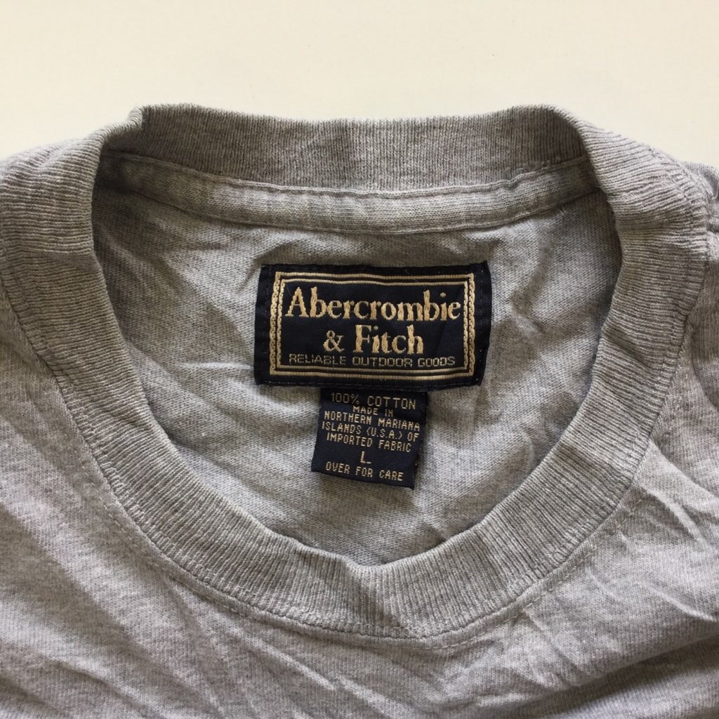 Abercrombie&Fitch アバクロンビー&フィッチ アメリカ輸入 半袖Tシャツ 送料無料 L/グレー AF アバクロ ブランド アメカジ スポーツ USA古着-SPEC.CO.,LTD.