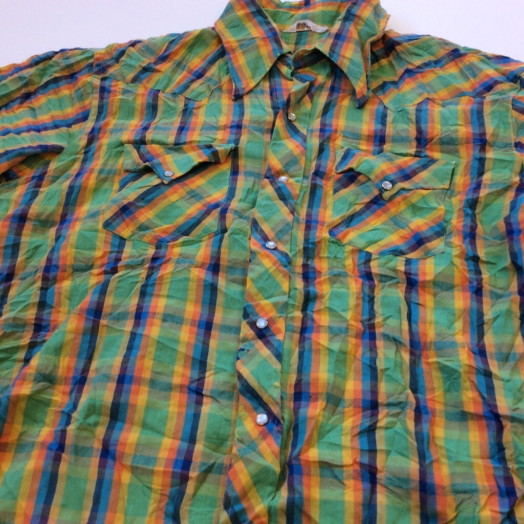 ����ꥫ���� 70's �ӥ�ơ��� Ⱦµ���������󥷥�� ���ʥåץܥ��� ����̵�� L/�С������� USA ���ᥫ�� �ѡ��ޥͥ�ȥץ쥹 �ͥ륷��� �������� ���岷 ����