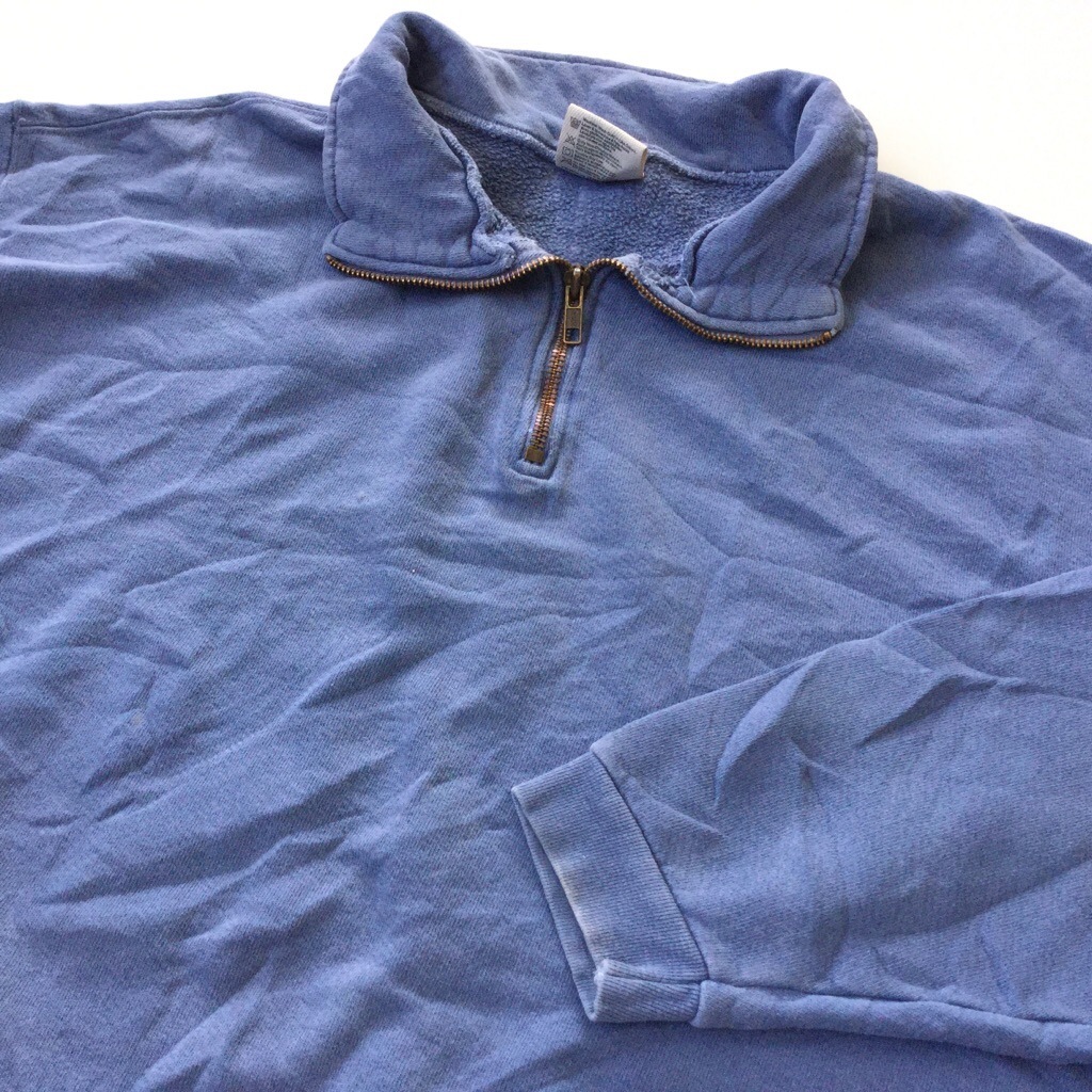 ONEITA Color Wear ハーフジップスウェット アメリカ直輸入 無地トレーナー 送料無料 メンズ L/ブルーグレー系 襟付き プルオーバー ハイネック モックネック アメリカ直輸入 MADE IN USA アメカジ スポーツ カジュアル 古着卸 業販-SPEC.CO.,LTD.