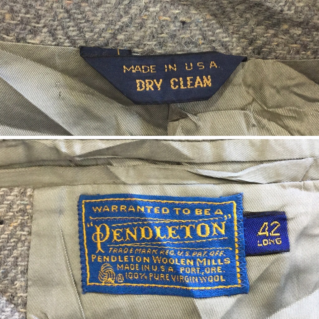 PENDLETON �ڥ�ɥ�ȥ� ������� �ĥ����� �����른�㥱�å� �ơ��顼�� ����̵�� ��� 42/���졼�� ����ꥫ͢�� MADE IN USA ���ᥫ�� �֥��� ���������󥦡��� �ӥ�ơ��� ������ ���㥱�å� ���岷 ����