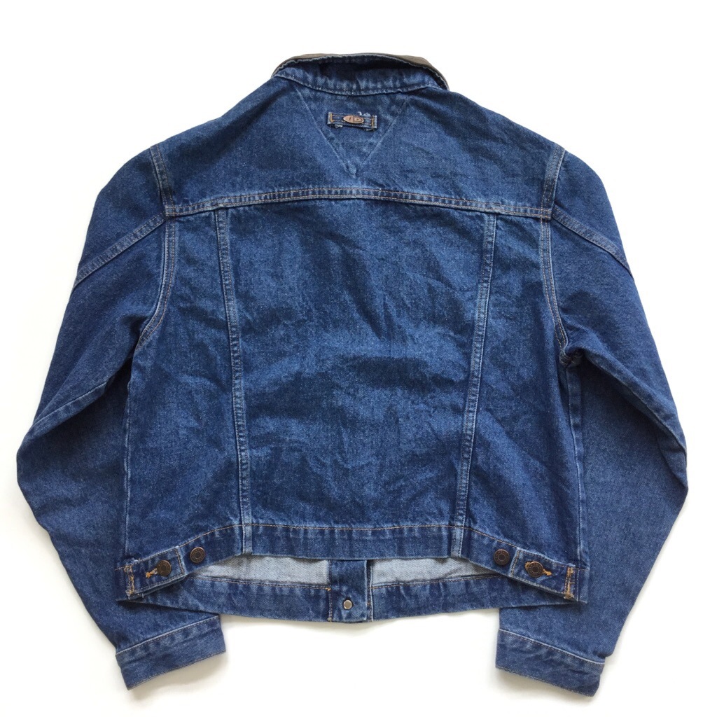 Id Wear アメリカ古着 Gジャン デニムジャケット レディース L デニムブルー ジージャン ボタンフライ レザーカラー 革襟 輸入品 Usa 送料無料 Schwarz Pharma ー品切れー Spec Co Ltd