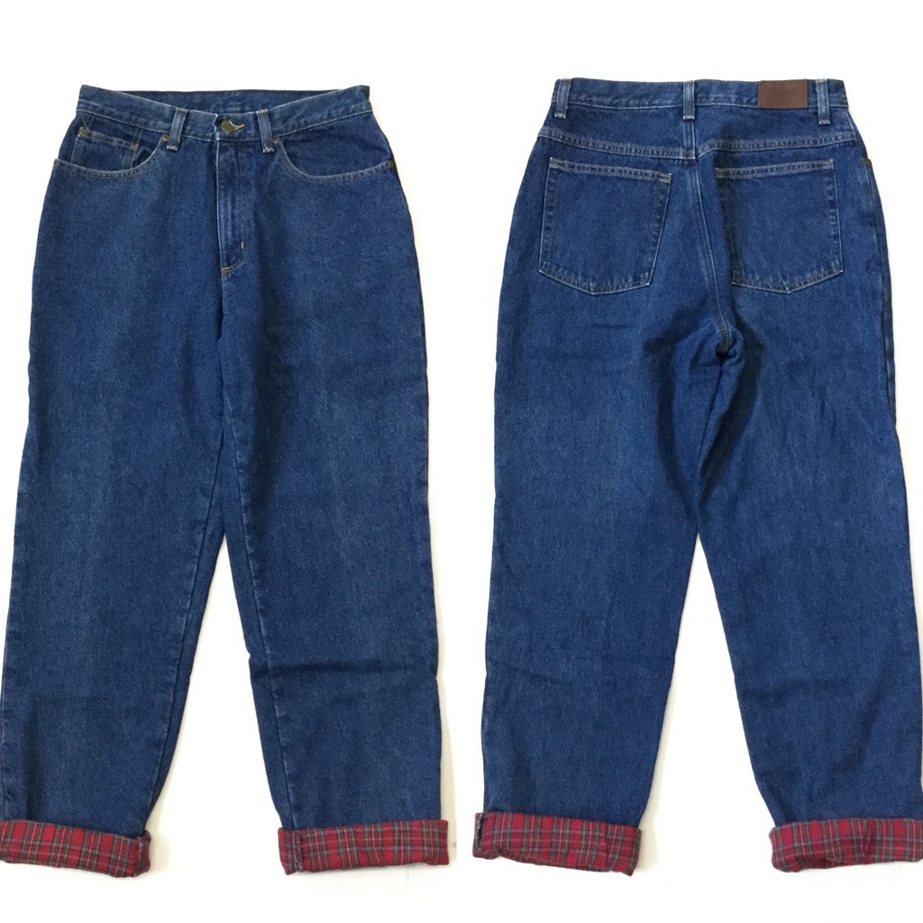 L L Bean Double L エルエルビーン チェックライナー付きデニムパンツ W74cm 濃紺 Relaxed Fit アメカジ ファーマーズ ブランド アウトドア トラッド Usa 送料無料 古着卸 業販 メンズ レディース ユニセックス アメリカ古着 メンズ ボトムス デニム その他 Spec