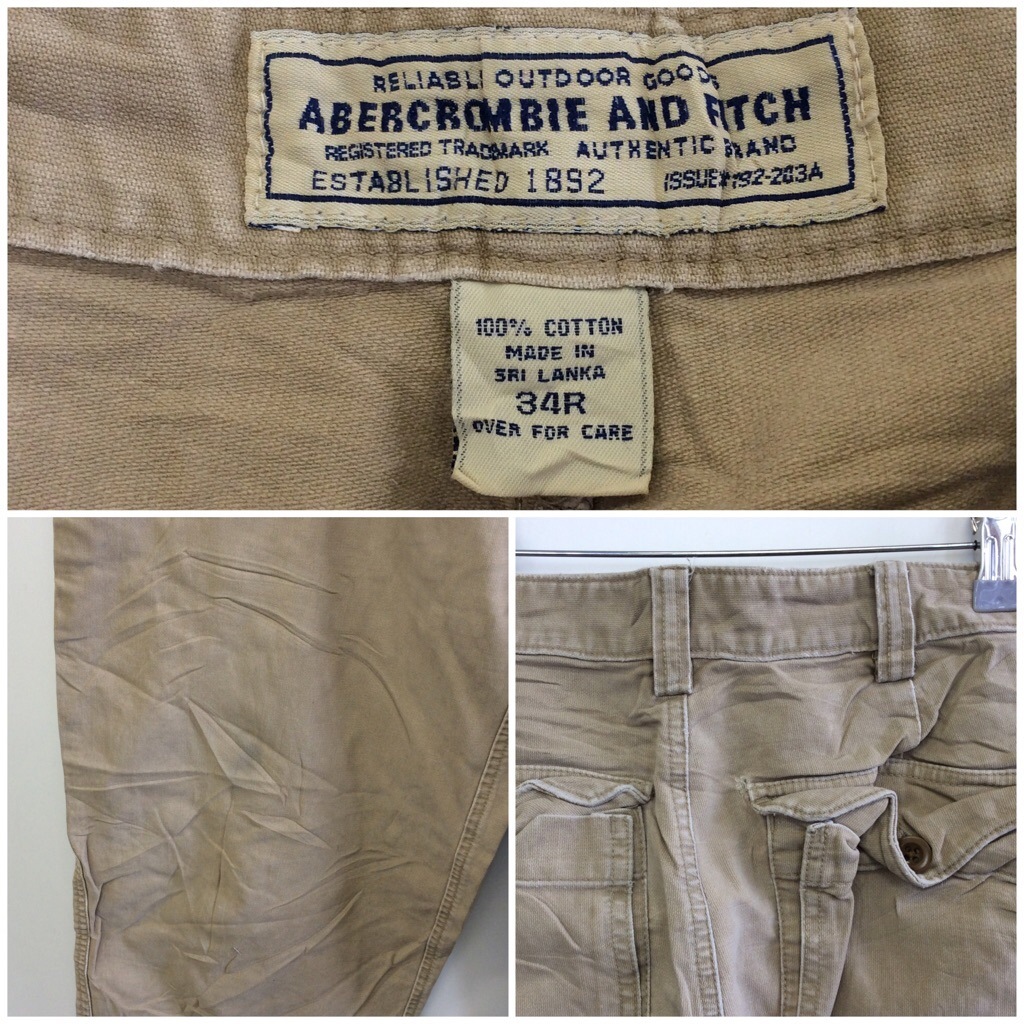 ABERCROMBIE&FITCH �����ȥɥ� ����ѥ�� W34/�١����� ���Х�����ӡ� ���Υѥ� �ʥѥ� ������ �֥���