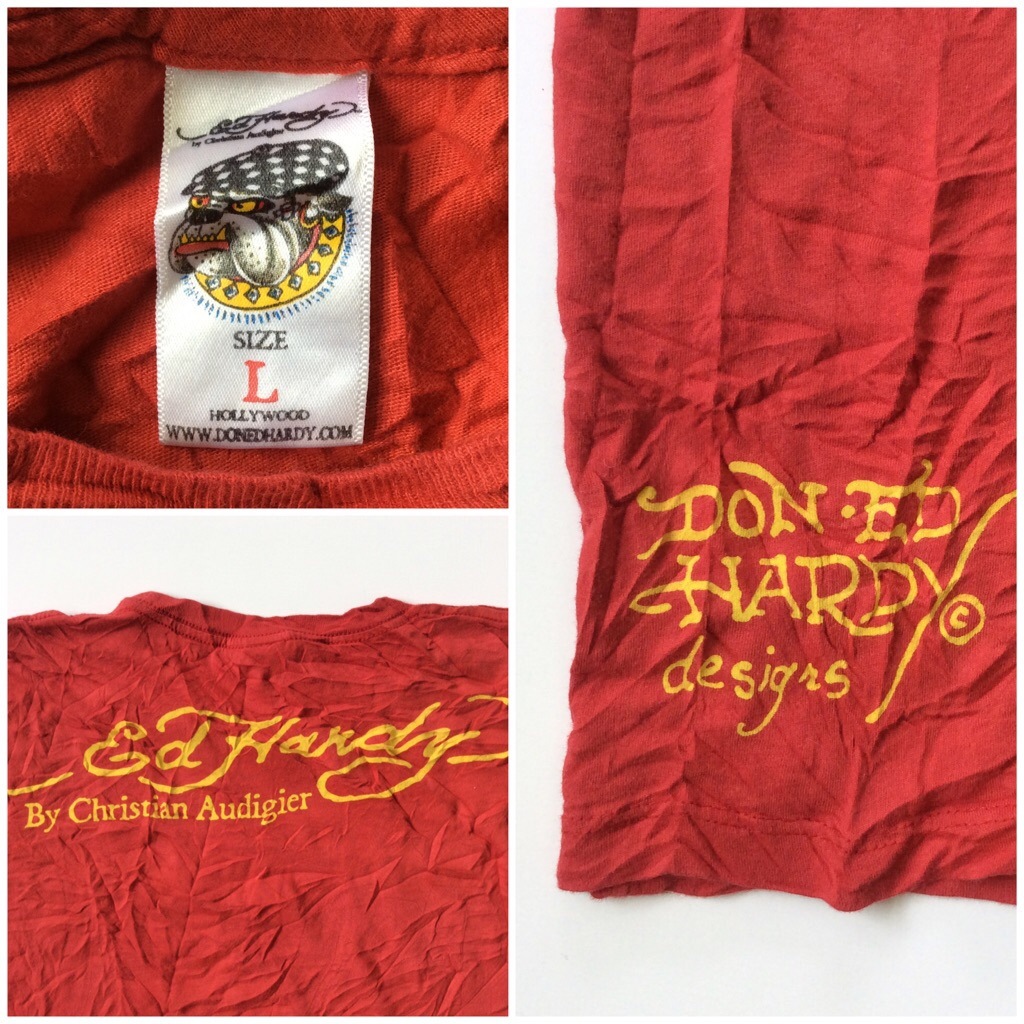 Ed Hardy ���ɥϡ��ǥ� USA�� ȾµT����� ����̵�� L/�� ����ꥫľ͢�� TATOO ���ȥ��� �֥��� ������ �Х����� �⡼������������