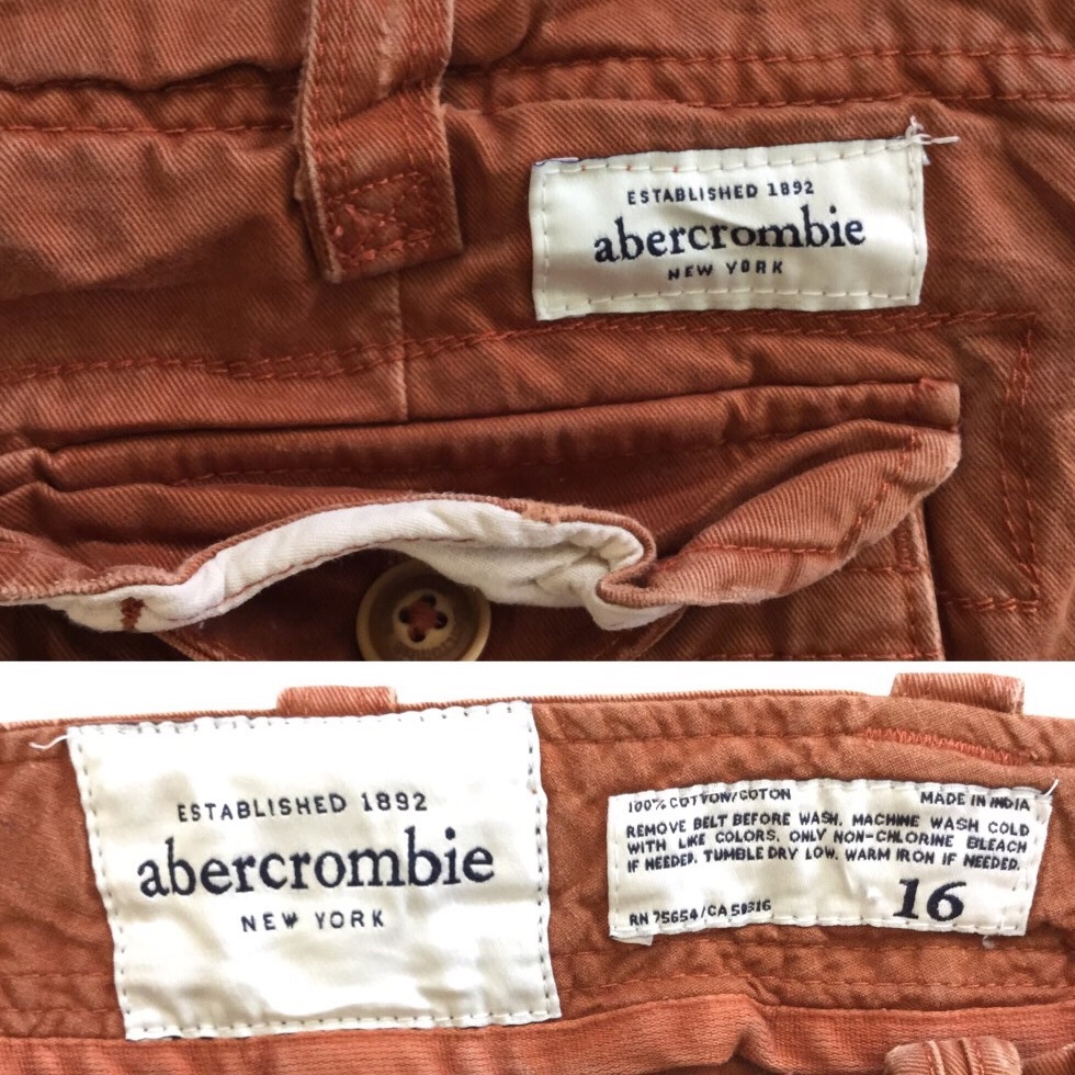 abercrombie Хӡ ѥ ꥫ͢ 硼 ̵ W32 16/ ûѥ ϡեѥ Хå ᥫ USA ֥