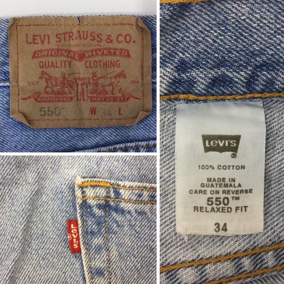 Levi's 550 �꡼�Х��� ����ꥫ͢�� �ǥ˥ॷ�硼�� ����̵�� W34/�֥롼�ǥ˥� û�ѥ� �ϡ��եѥ�� USA