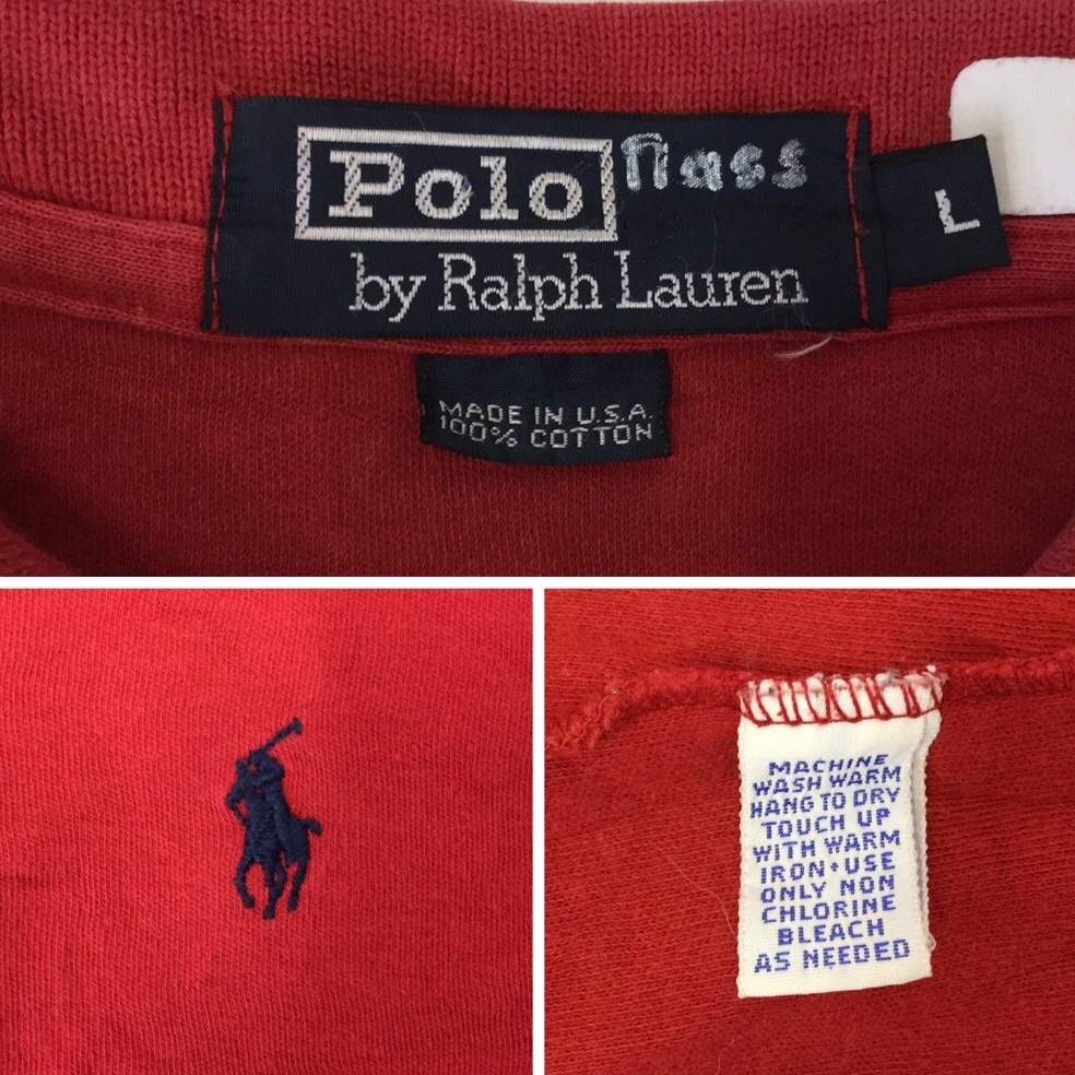 Polo by Ralph Lauren �ݥ� ���ե������ MADE-IN-USA Ⱦµ�ݥ������ L/�ֿ� ����̵�� �֥��� ���ݡ��� ���ᥫ�� ����ꥫ���� ���ܥ���
