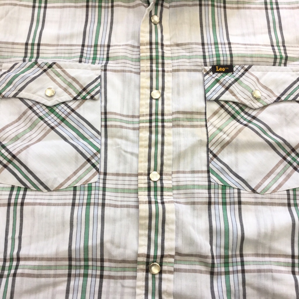 Lee �꡼ Ĺµ���������󥷥�� ���ʥåץܥ��� ����̵�� L/�忧�� MADE IN U.S.A. ���ᥫ�� ����ꥫ͢�� ���岷 ����