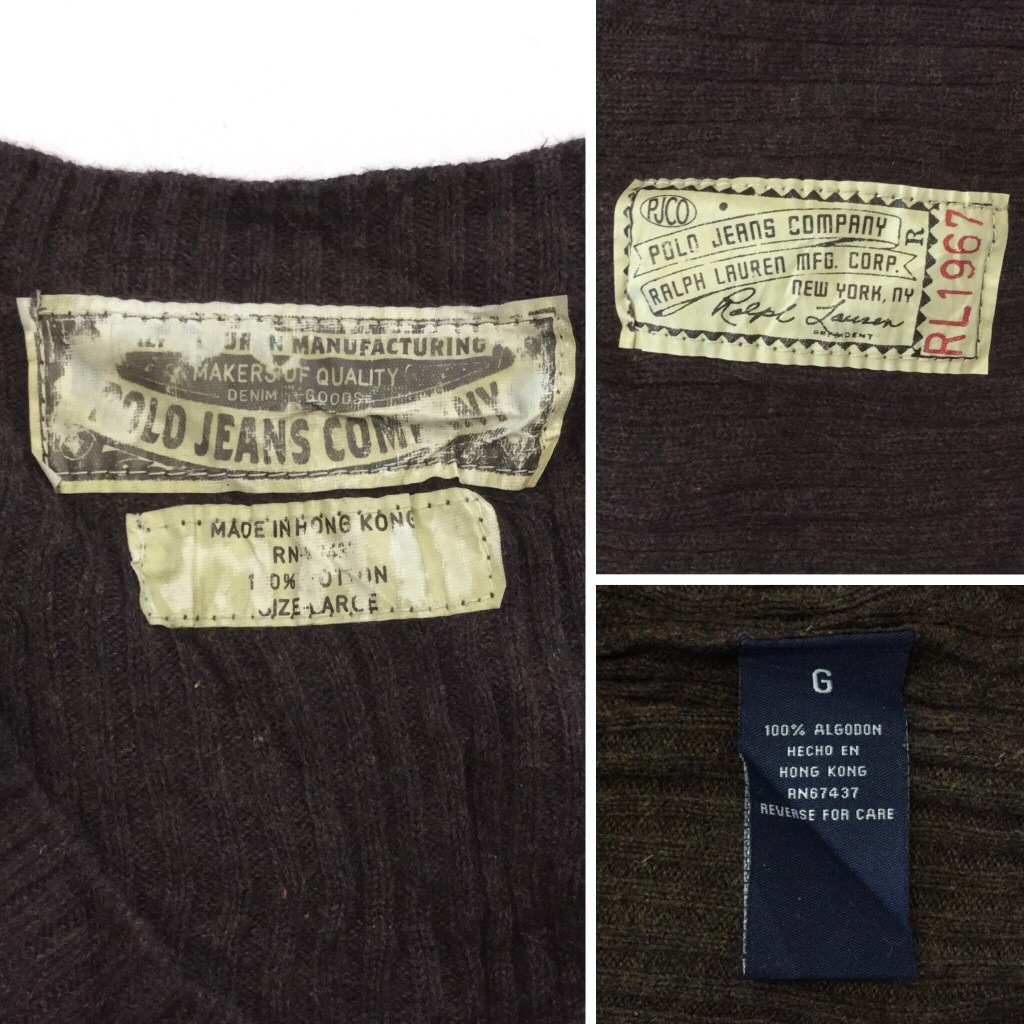 POLO JEANS �ݥ������� �˥å� V�ͥå� �������� L/�� ��֥˥å� �֥��� ����ꥫ͢�� USA���� ���岷