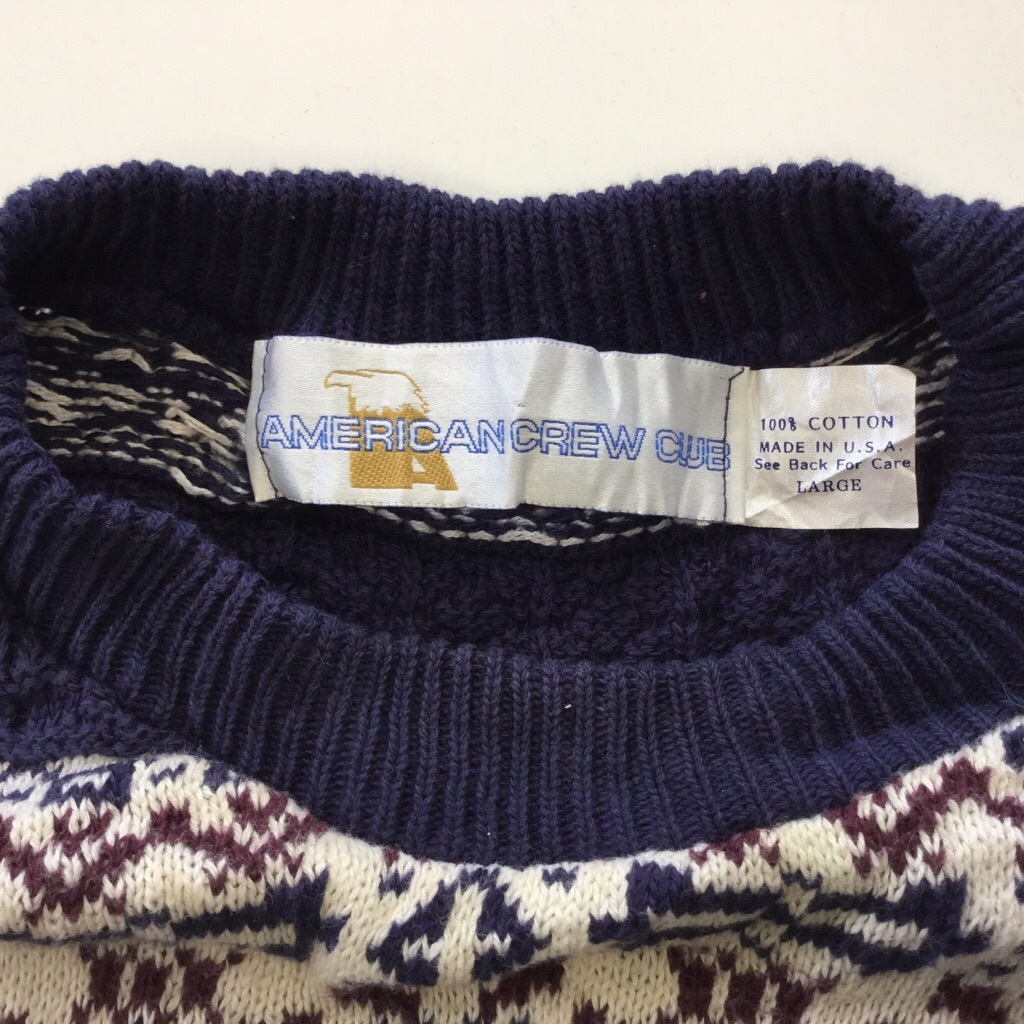 ����ꥫ���� AMERICAN CREW CLUB ������������ �˥å� MADE IN U.S.A. ����̵�� L/��x��x���� ��ʪ ���� �ܡ����� ��������Ԥ� ���롼�ͥå� ͢���� ���岷 ����